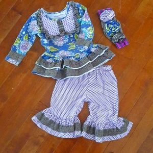 Mustard Pie 9M 2 piece set with matching headband